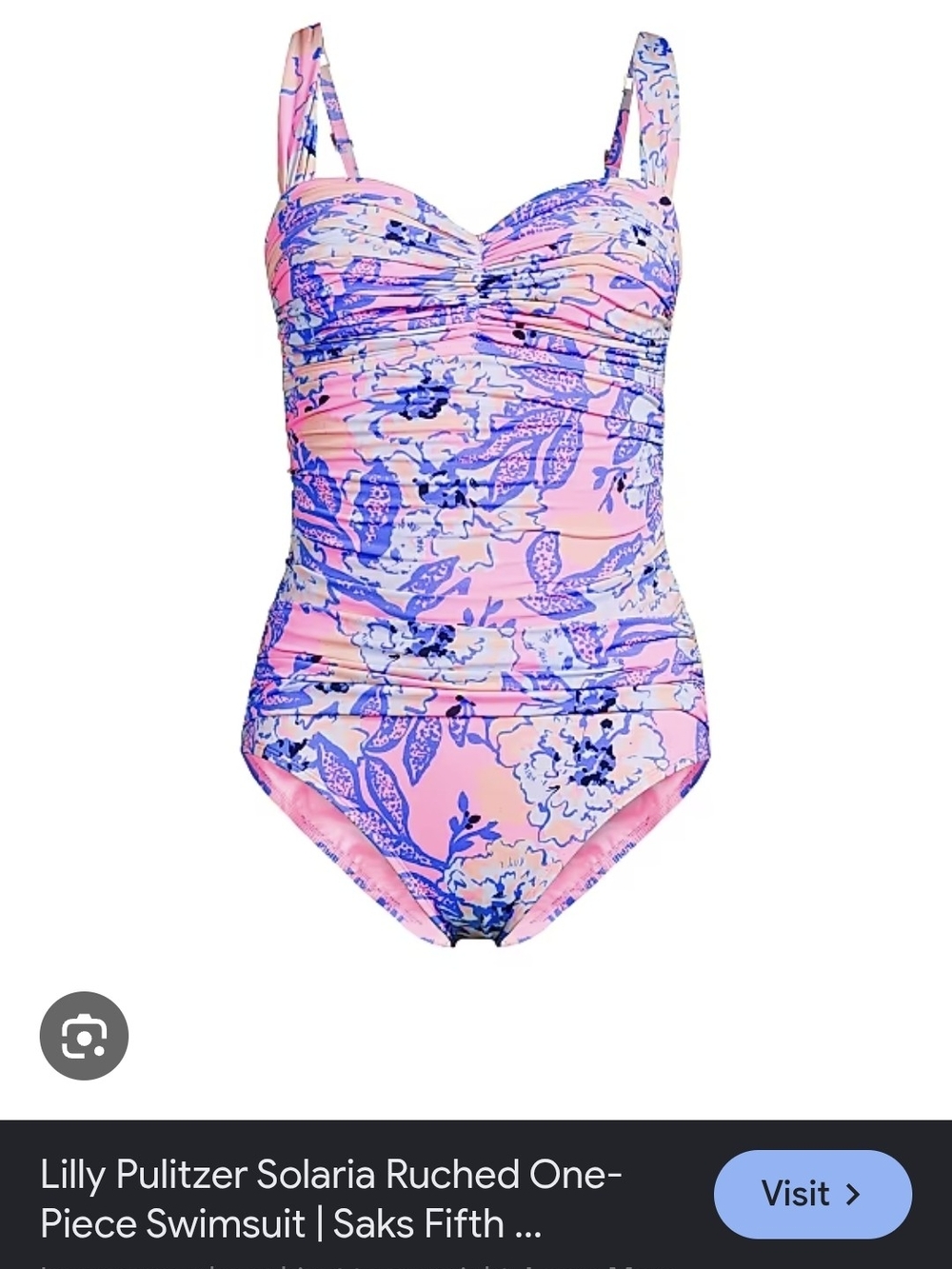 Lilly Pulitzer Floral Ruched One-Piece Swimsuit in Pink & Purple Size 8